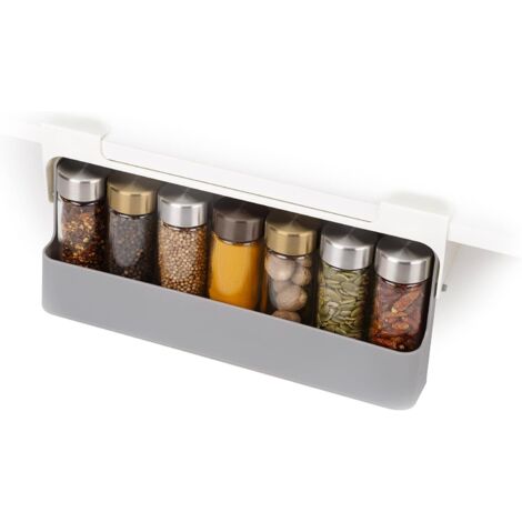 Cupboard Store in cabinet, kitchen storage under shelf spice rack, organizer Grey