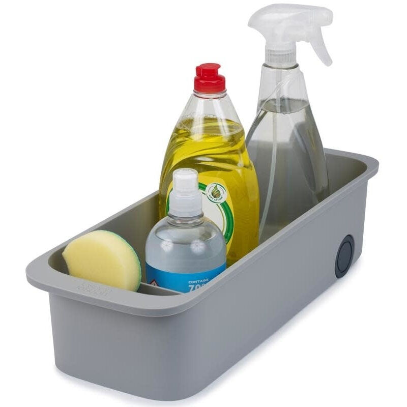 Joseph & Joseph Cupboardstore™ Joseph Aufbewahrungskorb De, Leichter Zugang, Weiche Rollen, Fächer Für Flaschen Und Schwämme, Grau, Ideal Für Schränke.