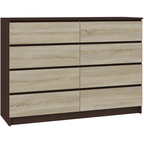 ALBI S3 - Cassettiera di tendenza per camera da letto / soggiorno /  credenza ufficio - 140x40x76 - 3 cassetti 2 ante - Finitura lucida