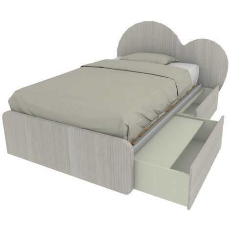 864 - Letto cameretta 120x190 1piazza e mezza con testate personalizzabili.  Rete inclusa