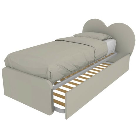 CUPIDO120R - Letto cameretta a cuore 120x190 con secondo letto