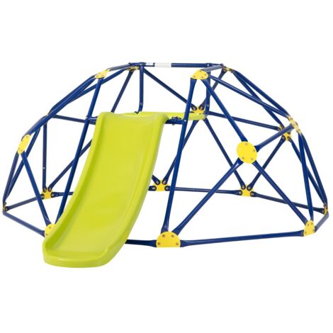 Cupola di arrampicata e set da gioco con scivolo capacità di carico di 180KG, Parco giochi per bambini Giallo