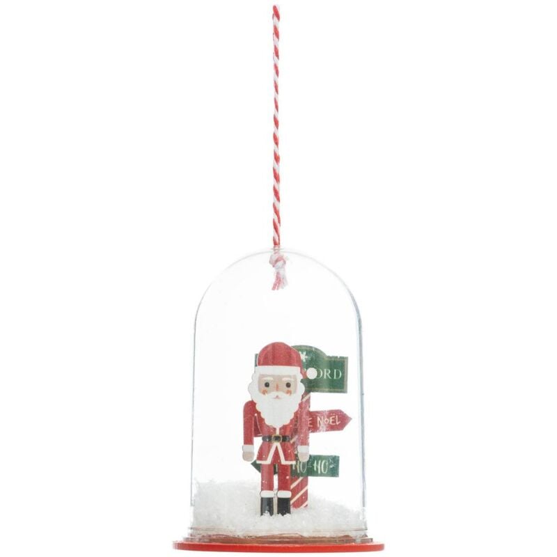 Decorazione per albero di natale a cupola babbo natale neve 9cm - Atmosphera créateur d'intérieur