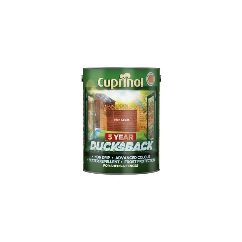 Ducksback 5 Year Waterproof for Shed Rich Cedar 5 Litre - Cuprinol