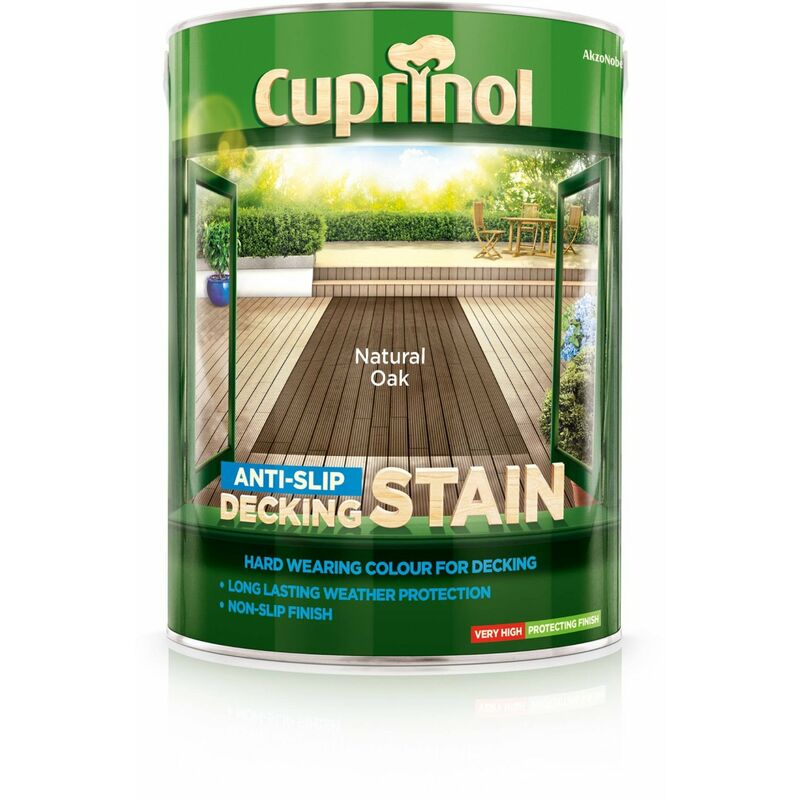 Akzonobel - Cuprinol Anti Slip Decking Stain - Natural Oak - 5 Litre - Natural Oak