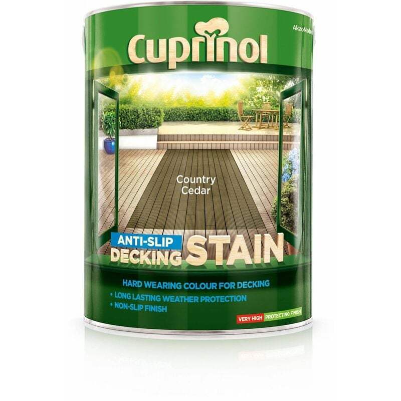 Akzonobel - Cuprinol Anti Slip Decking Stain - Country Cedar - 5 Litre