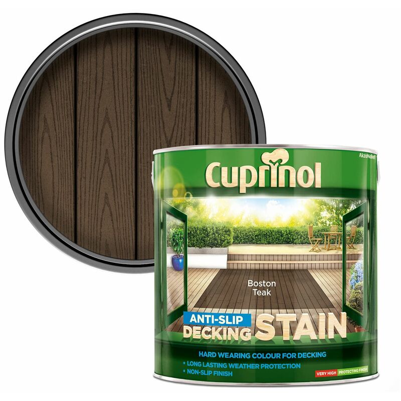 Cuprinol - 5092617 Anti-Slip Decking Stain Boston Teak 2.5 litre CUPUTDSBT25L