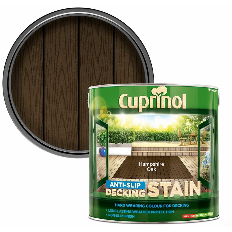 Cuprinol - 5092620 Anti-Slip Decking Stain Hampshire Oak 2.5 litre CUPUTDSHO25L