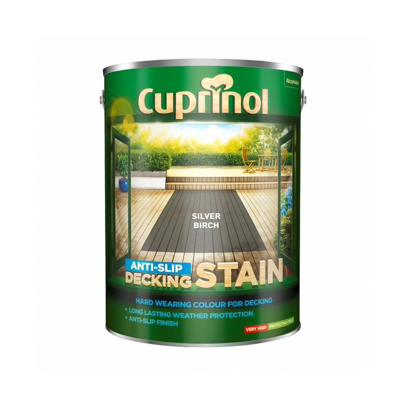 Cuprinol - Anti Slip Decking Stain - Silver Birch - 5 Litre - Silver Birch