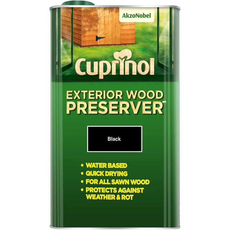 Cuprinol - Exterior Wood Preserver Black 5L - Black