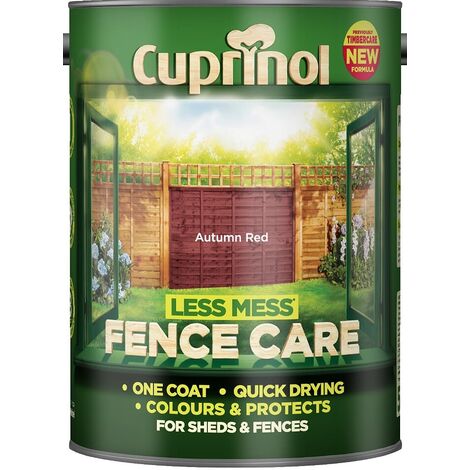 Cuprinol Less Mess Fence Care Autumn Red 5L