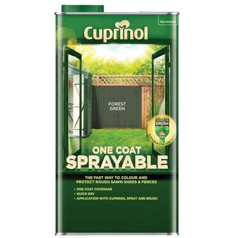 Cuprinol - One Coat Sprayable Fence Treatment - Forest Green - 5 Litres