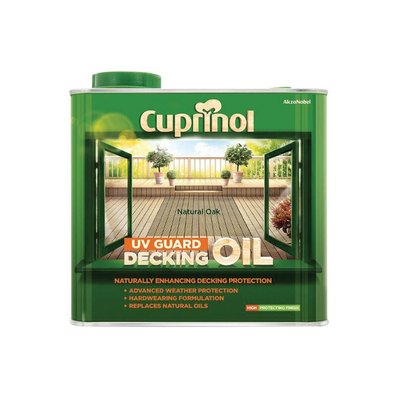 TBC - uv Guard Decking Oil Natural Oak 2.5 Litre CUPDONO25L