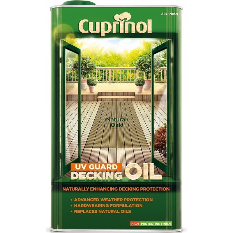 Cuprinol - uv Guard Decking Oil - Natural Oak - 5 Litres - Natural Oak