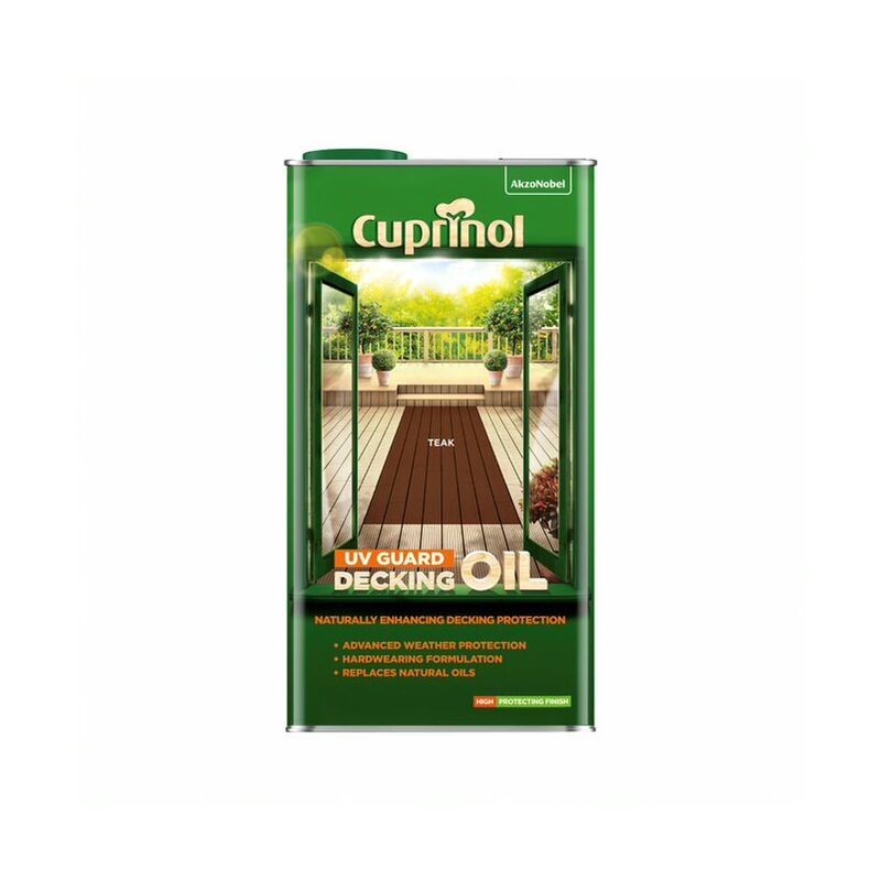 Cuprinol - uv Guard Decking Oil - Teak - 5 Litres - Teak