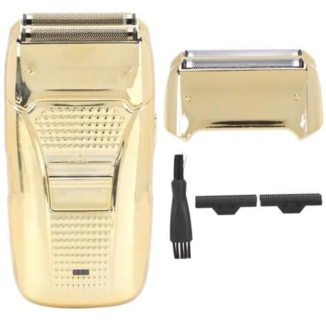 Cuque Rasoir électrique Rasoir Alternatif Électrique Rechargeable Tondeuse à Barbe Portable Hommes Machine à Raser (Or)