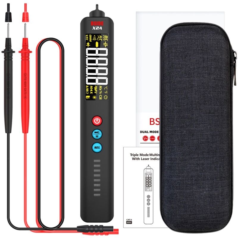 Multimètre Multimètre numérique Intelligent X2A, Indication Laser, testeur de Tension AC DC sans Contact, Plage Automatique, Diode de capacité Ohm Hz