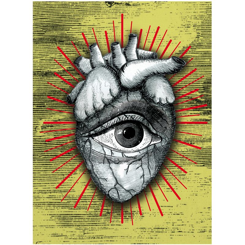 

Beneffito - CURIOSITY - Póster Artístico Firmado – Ojo y Corazón - 60x80cm