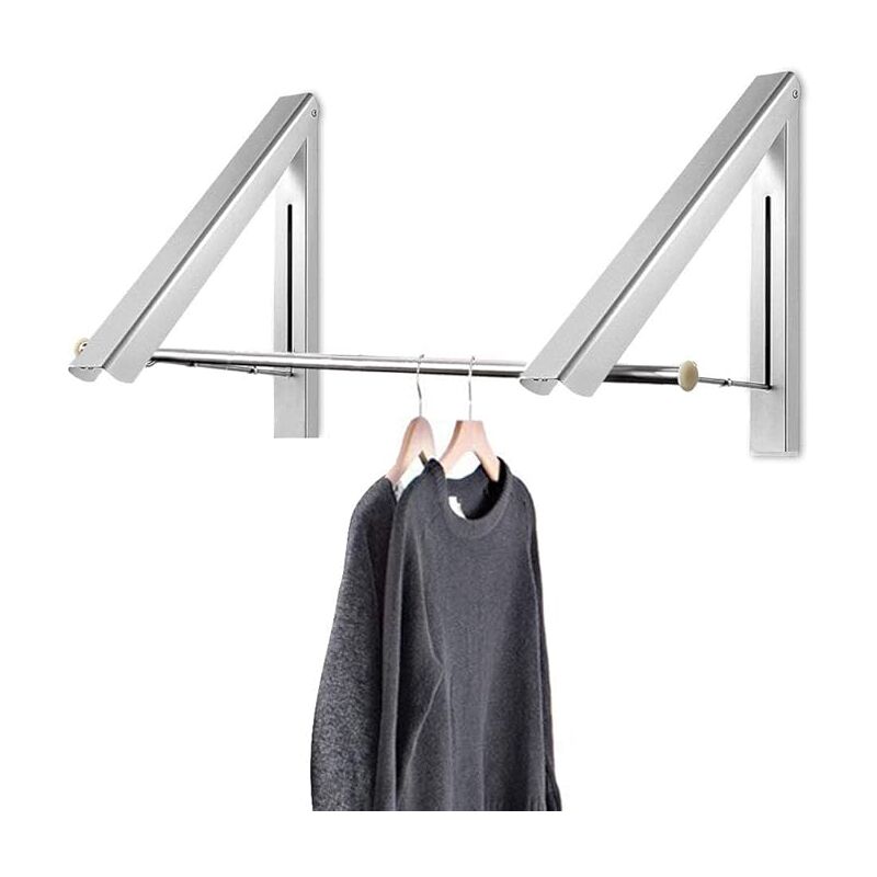 Curious Fish Rétractables Cachés Aluminium Pliants Muraux Fixés Mur Séchoir Etendoir Suspendre Manteau Chemise Pantalon Rangement Sèche-Organisateur