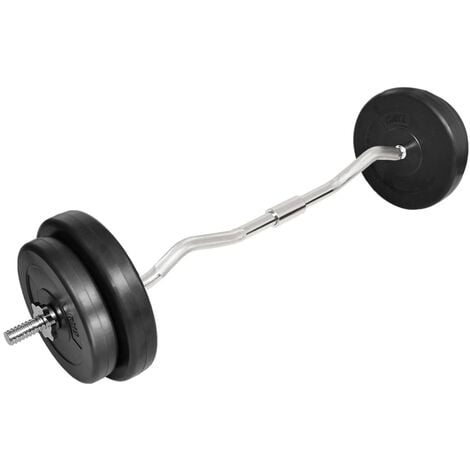 Curl Bar with Weights 30kg - Black
