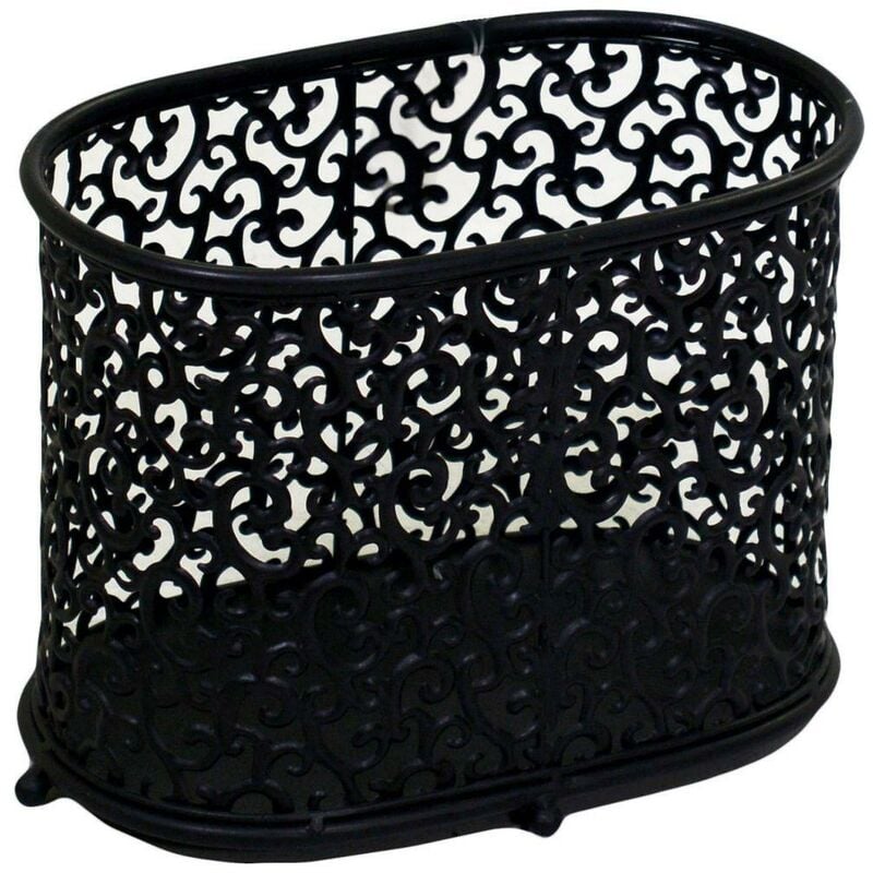 Curls porte-revues ovale en métal noir cm34x20h26
