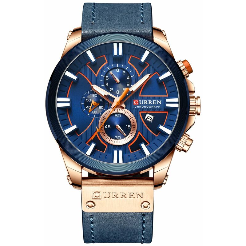 

8346 Reloj de lujo para hombre con movimiento de cuarzo, resistente al agua, 3ATM, resistente al agua, esfera grande, esfera grande, luminoso,