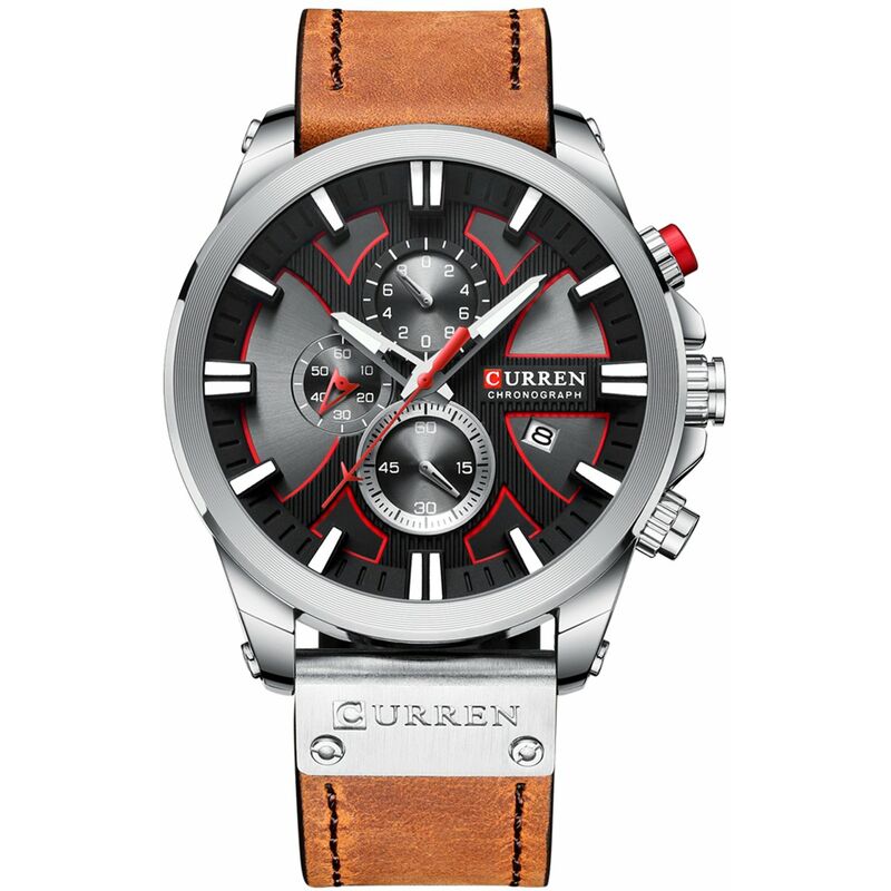 

8346 Reloj de lujo para hombre con movimiento de cuarzo, resistente al agua, 3ATM, resistente al agua, esfera grande, esfera grande, luminoso,