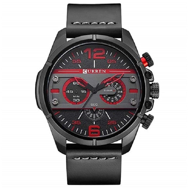 Image of Trade Shop Traesio - Trade Shop - curren herren sport wasserdichte lederarmbanduhr 8259 schwarz -