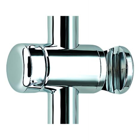 Curseur ajustable, support douchette design pour barre de douche, D. 25 mm, ABS chromé