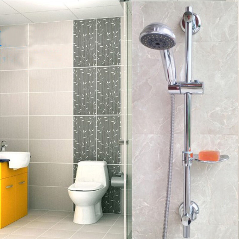 Rapanda - Curseur barre de douche,Support de barre coulissante de douche de Type élévateur en acier inoxydable, avec tige de savon, ventouse,