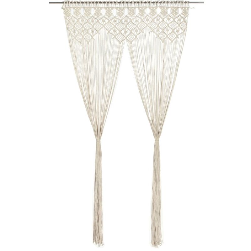Macrame Curtain 140x240 Cm Cotton Vidaxl