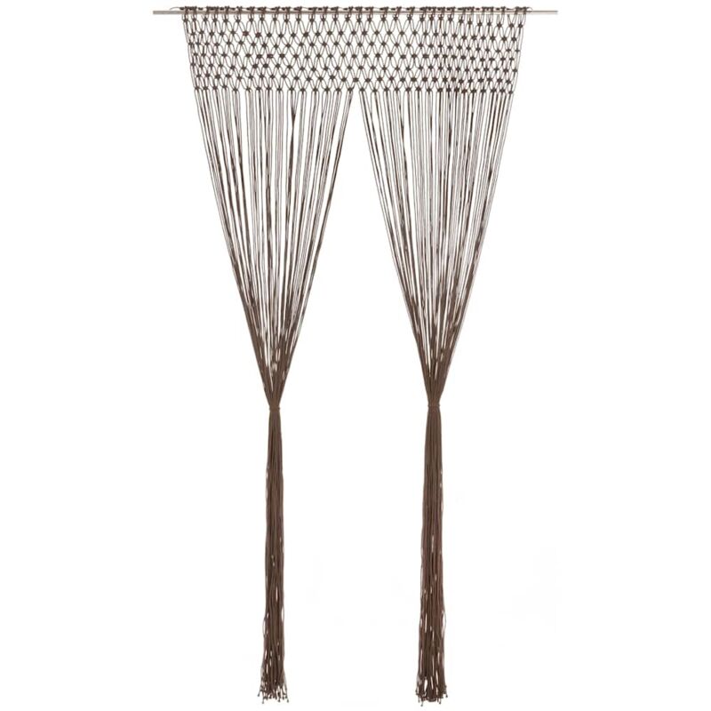 Macrame Curtain Taupe 140x240 Cm Cotton Vidaxl