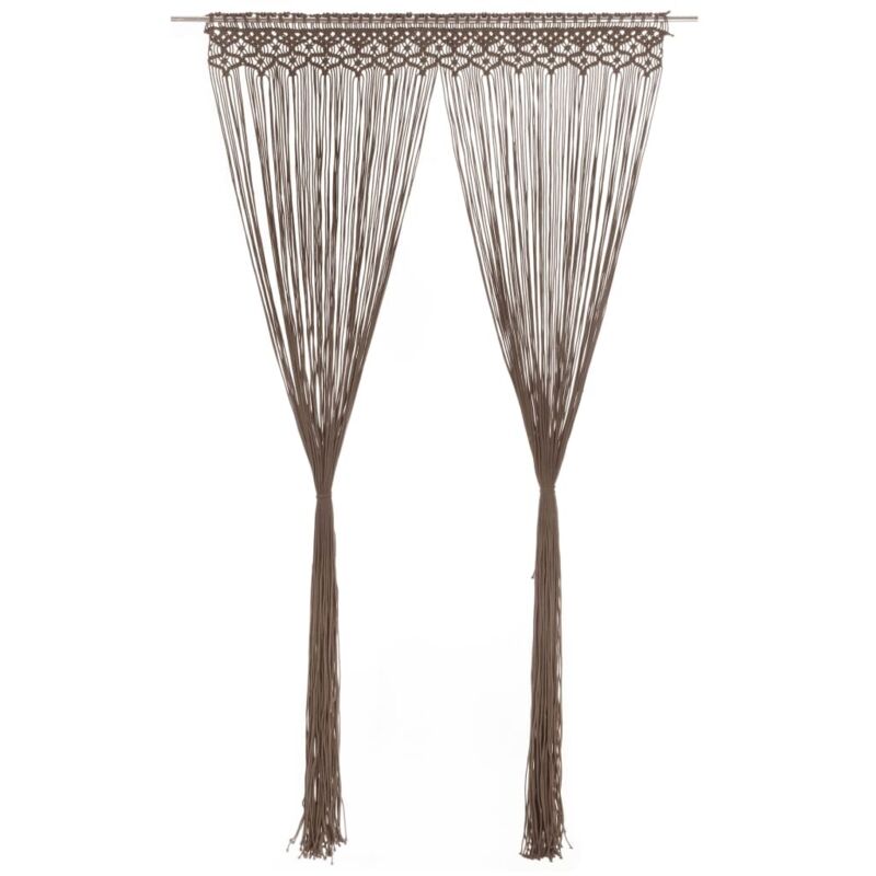 Macrame Curtain Taupe 140x240 Cm Cotton Vidaxl