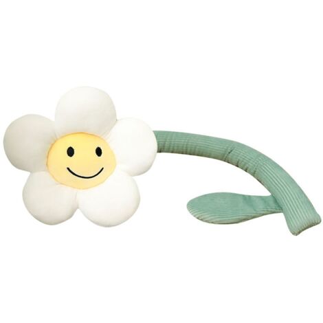 Curtain Holder Soft Flexible Cute Cartoon Sunflower Decorative Plush Curtain Tieback for Children Room Home Office White Overall Length About 95cm/37.4in