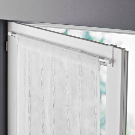 Tringle rideau extensible fenetre PVC - Tringle rideau sans percer -  Tringle autobloquante pour vitrage brise bise cantonnière