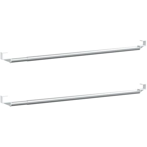 Curtain Rails 2 pcs White and Silver 60-105 cm Aluminium vidaXL