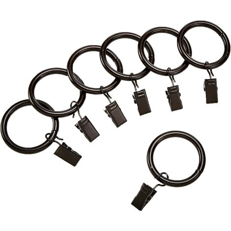 main image of "Curtain rings for curtain 2.5 cm, lot of 20, black"