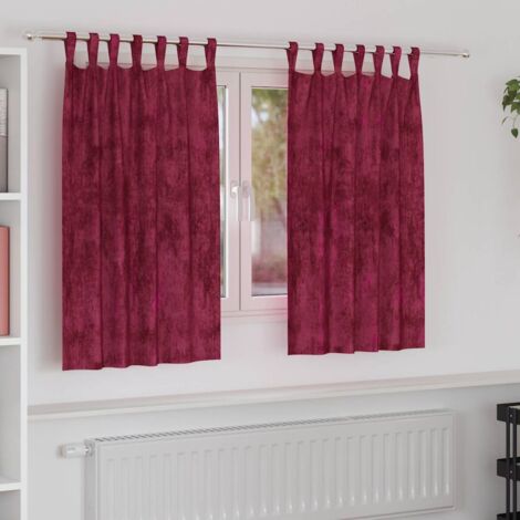 Curtain with Curtains 2 pcs Wine Red 140 x 140 cm Velvet vidaXL