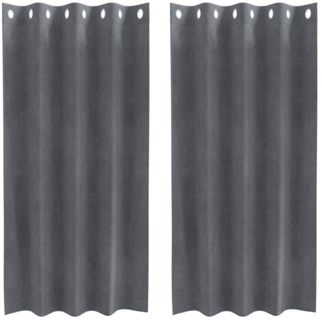 Curtains 2 pcs Light grey 140 x 175 cm Velvet vidaXL