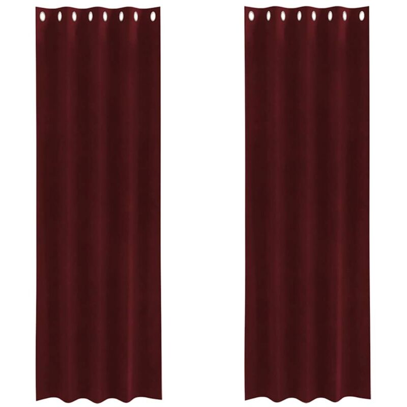 Curtains 2 Pcs Wine Red 140 X 260 Cm Velvet Vidaxl