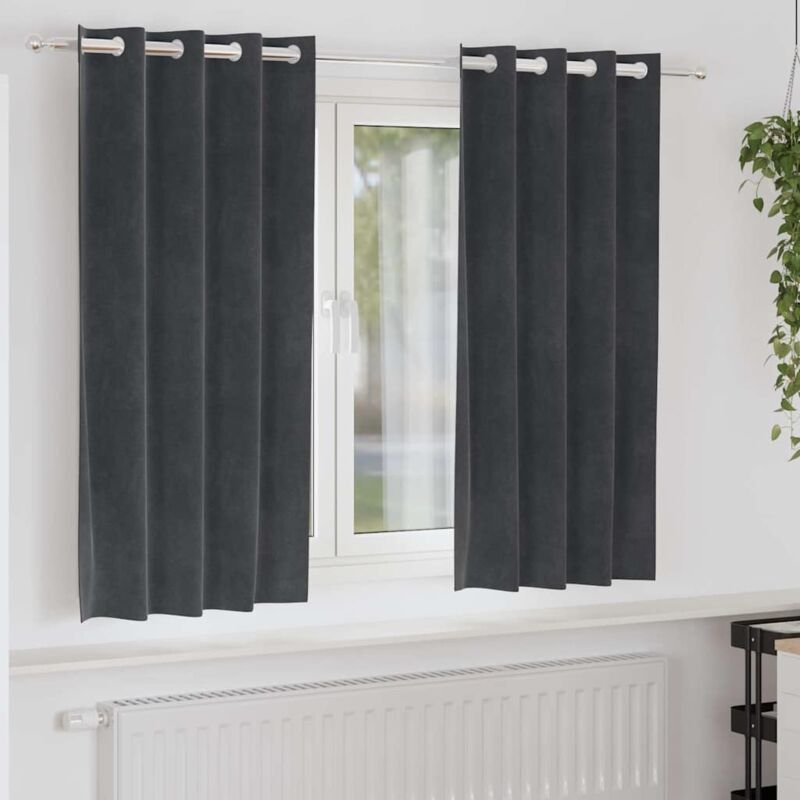 Curtains With Curtains 2 Pcs Light Grey 140 X 175 Cm Velvet Vidaxl