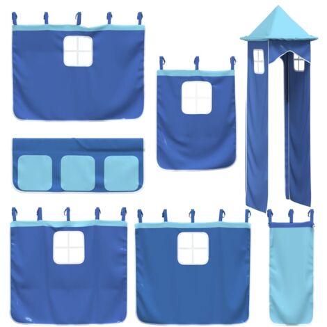 Curtains for Loft Bed with Tower Blue Polyester vidaXL