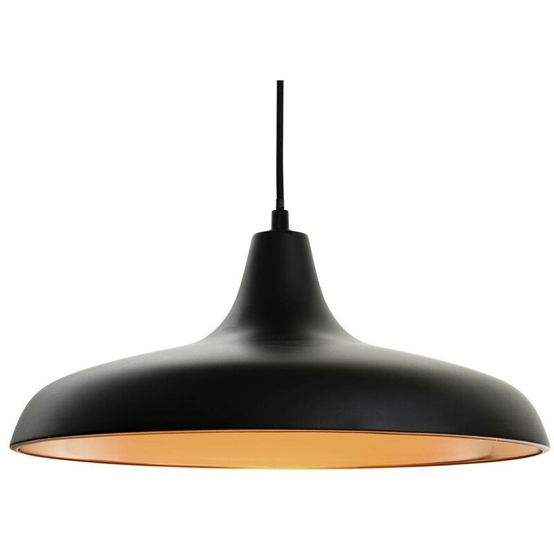 Curtis - 1 Light Dome Ceiling Pendant Black, E27 - Firstlight