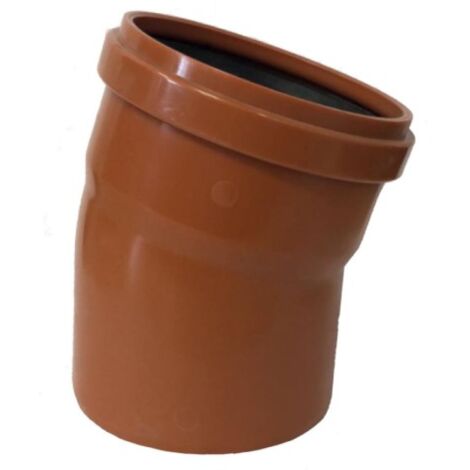 CURVA 15 ° AD INNESTO IN PVC CON GUARNIZIONE RAL 8023 - EE ¸100 RAL 8023