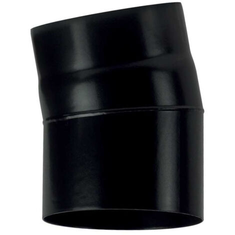 Curva 15 DN 150 esmaltada pintada a 600 grados para estufa de leña tubo negro de acero CE Hecho en Italia