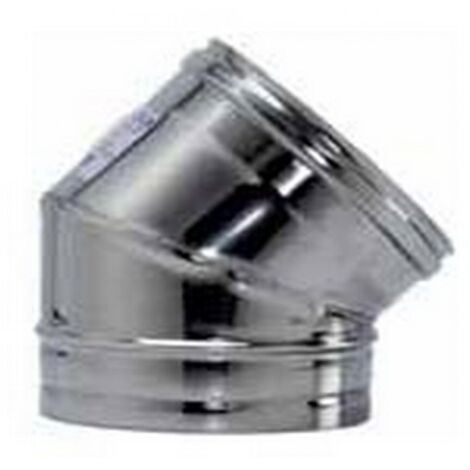 Curva 45° acciaio inox spessore 0,5 mm canna fumaria monoparete misura Ø 180 mm - confezione 1