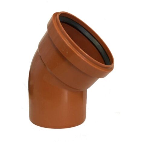 CURVA 45 ° AD INNESTO IN PVC CON GUARNIZIONE RAL 8023 - EE ¸100 RAL 8023