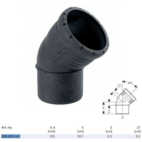 Curva 45° Geberit Silent-Pro ø125 mm 393.622.14.1