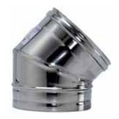 CURVA 45 GRADI IN ACCIAIO INOX AISI 304 PER CANNA FUMARIA STUFA A PELLET 80 mm