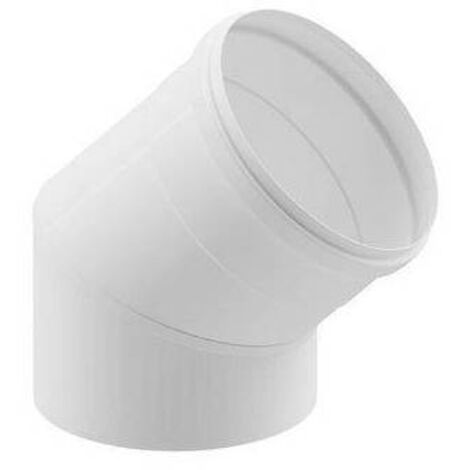 CURVA 45° IN ACCIAIO AISI 304L PER CAPPE Diam. 130 Bianco